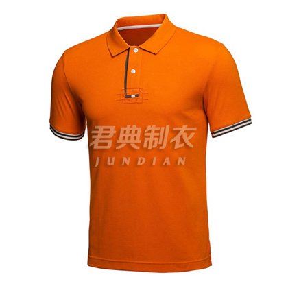 桔色珠地網(wǎng)眼棉廣告polo衫